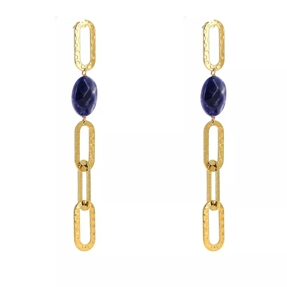 Boucles d'oreilles *Corinne Big - Sodalite