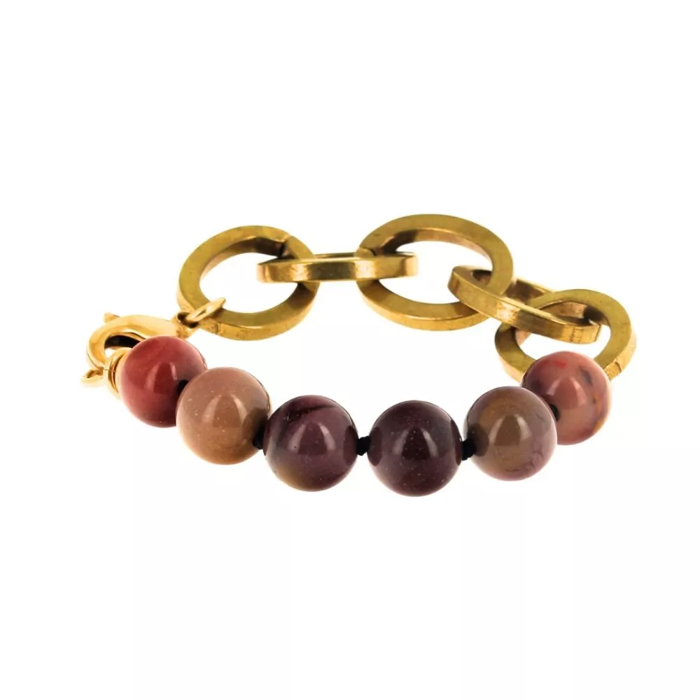 Bracelet * Maillons | Mookaite rose clair